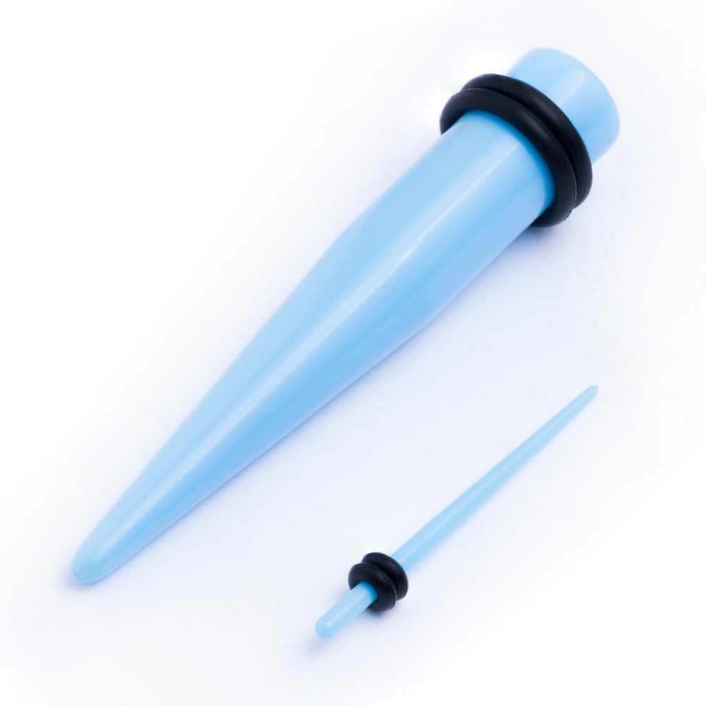 Single Blue Taper For Stretching in Sizes 1.6mm to 10mm - Acrylic Tapers for Stretching 14g to 00g