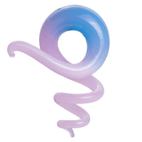 Pendants d'oreille spirale en verre bleu et rose - Paire