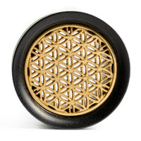 Brass Flower Of Life  Wood Ear Plug / Gauge