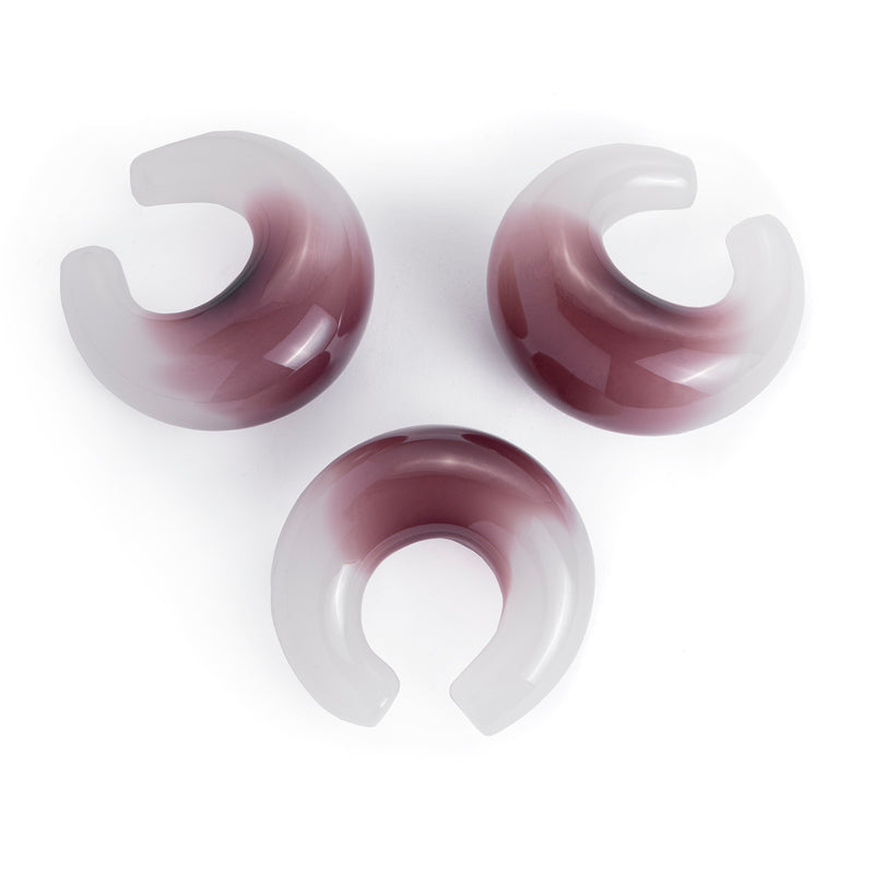 Plug / Gauge pince en verre bordeaux