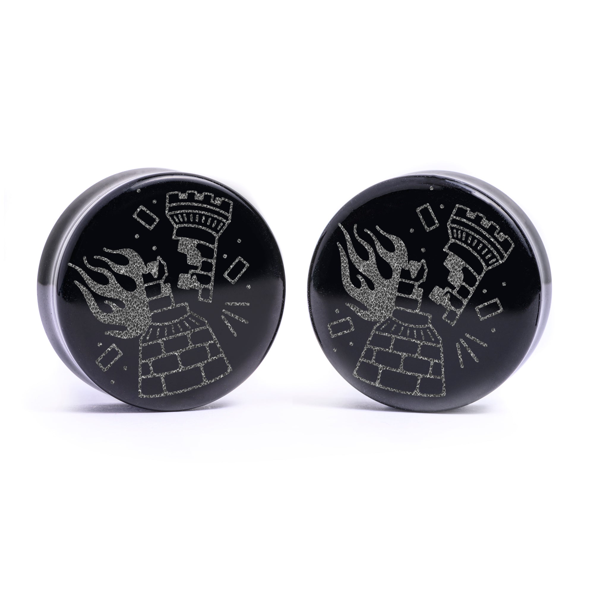 Linework Mandala Ornamental Tattoo Plug / Gauge - Saba Wood | Flat Faced Double Flare