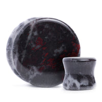 Red Cinnabar et pierre de quartz noir Plug / calibre - principal