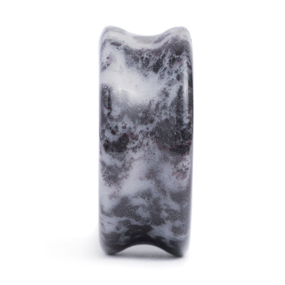 Red Cinnabar & Black Quartz Stone Plug / Gauge -Side