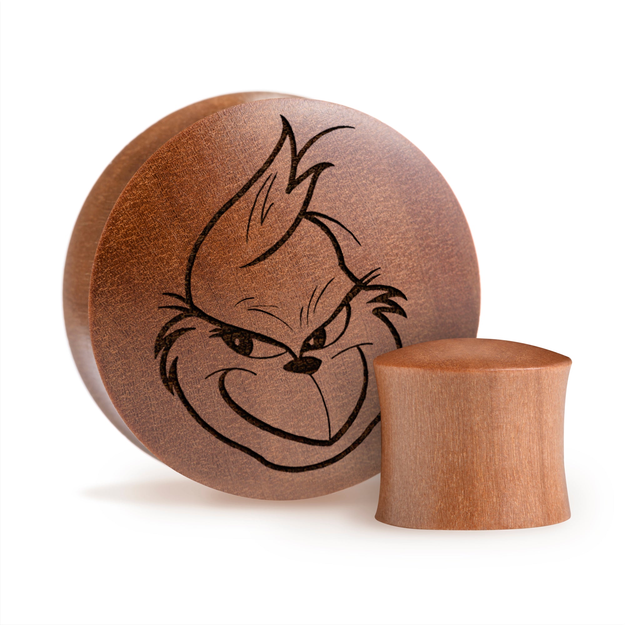 Grinch Plug The Grinch Plug / Gauge - Saba Wood | Convex Double Flare – Custom Plugs