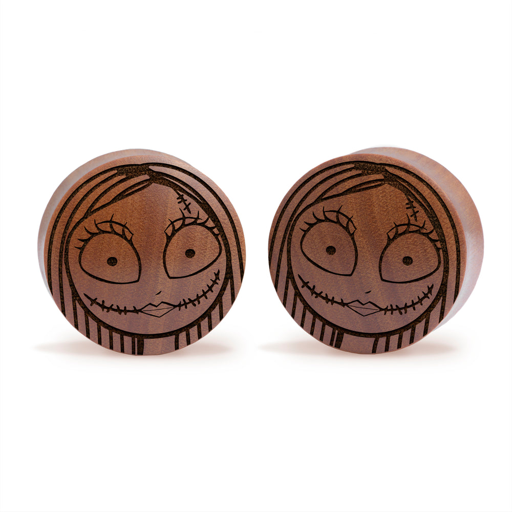 Sally Ragdoll Plug / Gauge - Saba Wood | Convex Double Flare - Lasered To Order In House At Custom Plugs HQ