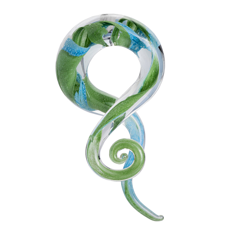 Pendants d'oreille spirale en verre vert et bleu - Paire