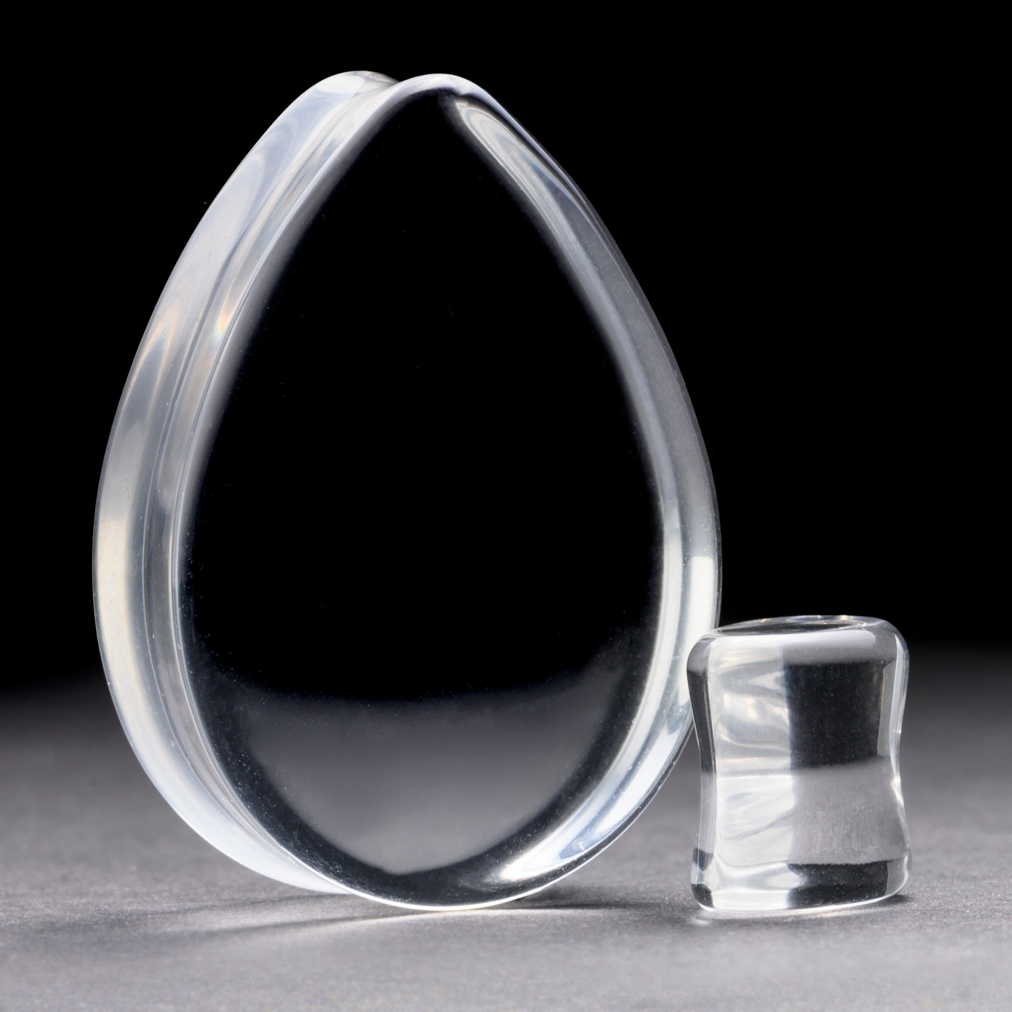 Clear Teardrop Glass Plug / Gauge