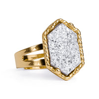 Silber & Gold Druzy Ring
