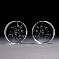 Coil Tattoo Machine Plug / Calibre - Verre transparent | Double évasement à face plate