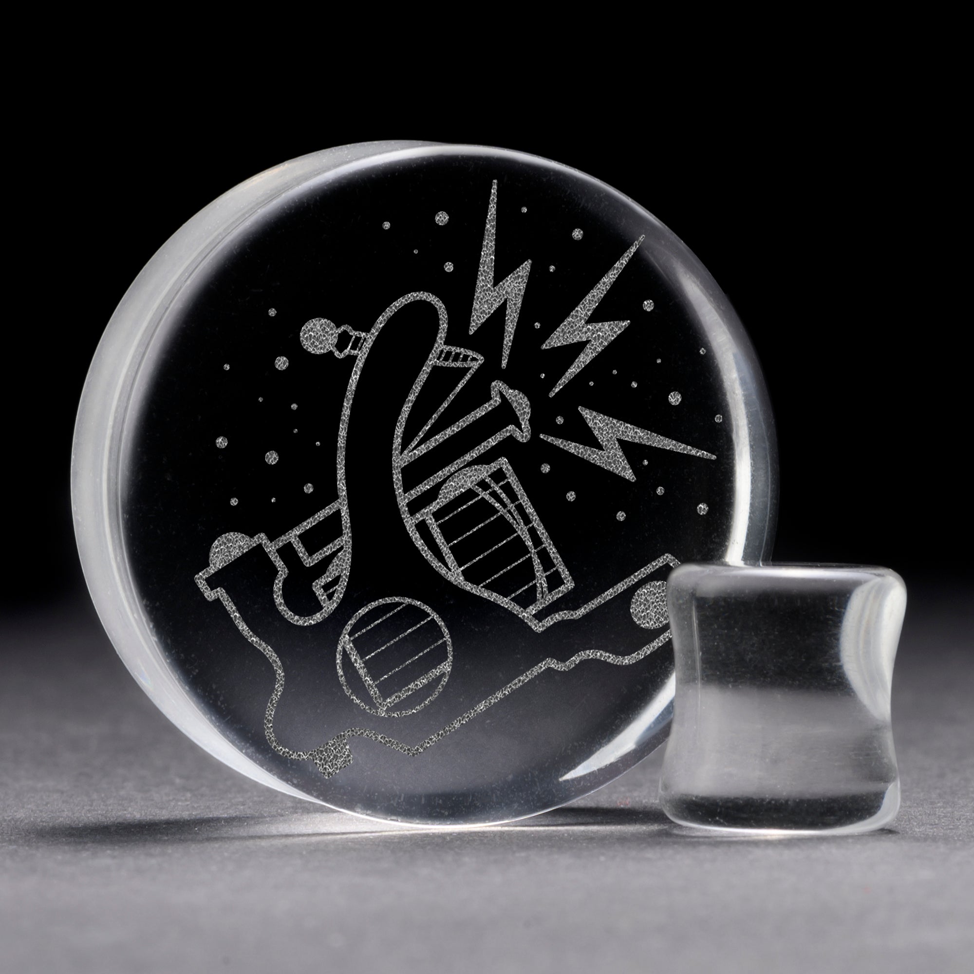 Coil Tattoo Machine Plug / Gauge - Clear Glass | Flat Faced Double Flare