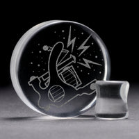 Coil Tattoo Machine Plug / Calibre - Verre transparent | Double évasement à face plate