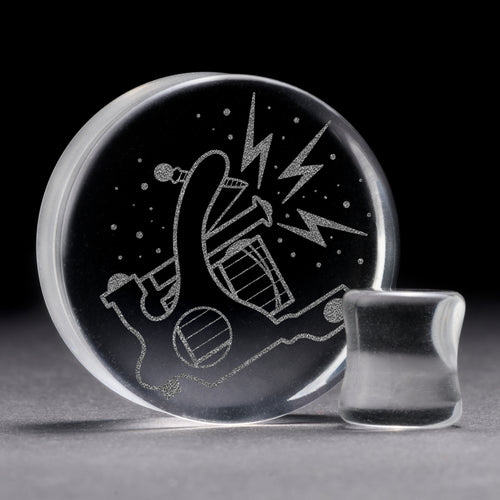 Spulen -Tattoo -Maschine Plug / gauge - Clear Glass | Doppelaufgeweitet mit flachem Gesicht