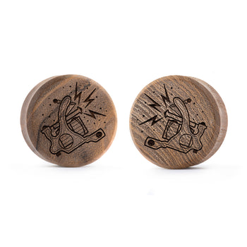 EBONY HEART SHAPED ENGRAVED
