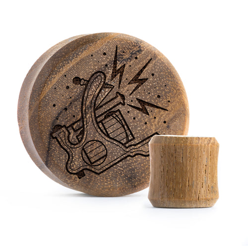 Coil Tattoo Machine Plug / Gauge - Teak Wood | Flat Faced Double Flare