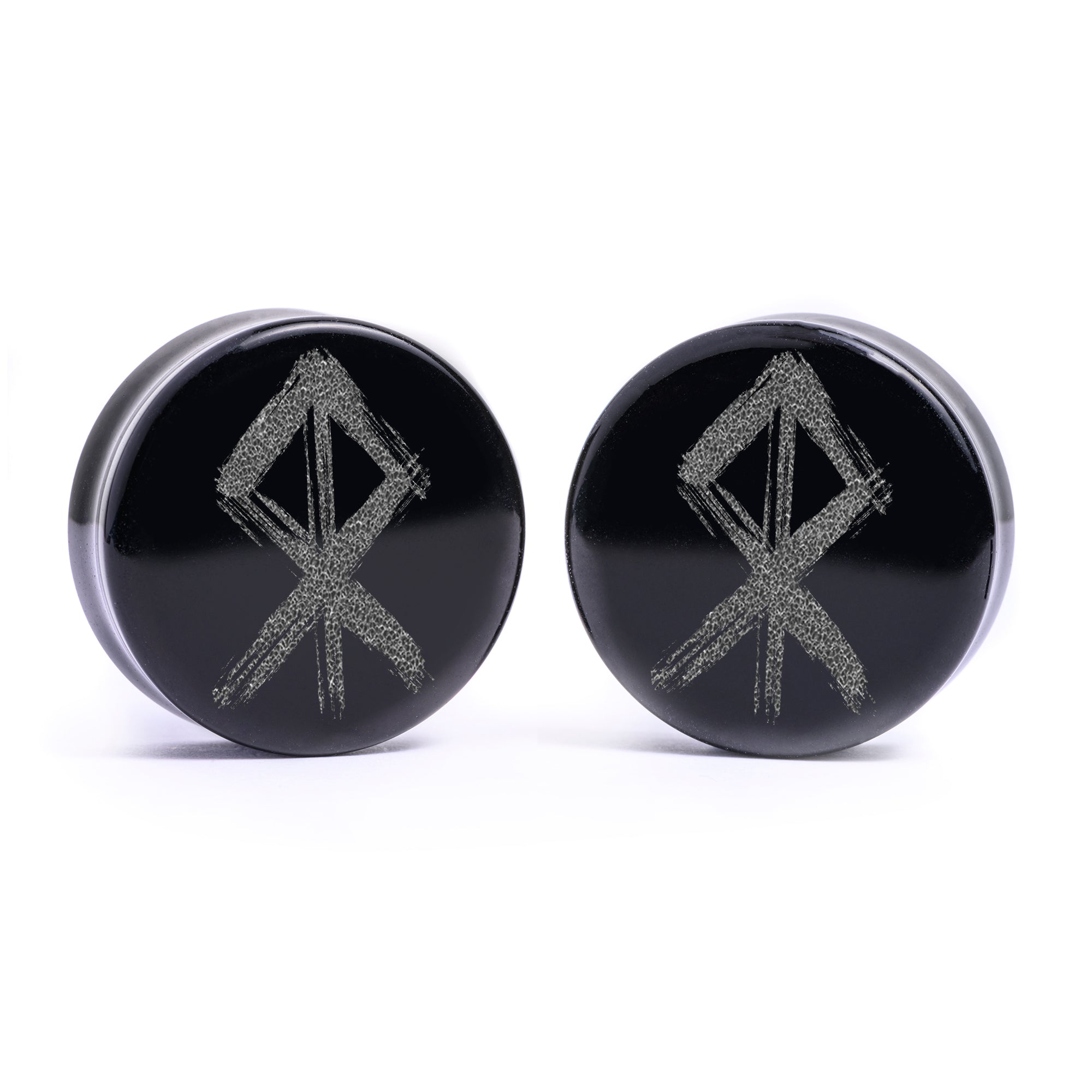 Alternative Black Net Jasper Stone Plug / Gauge