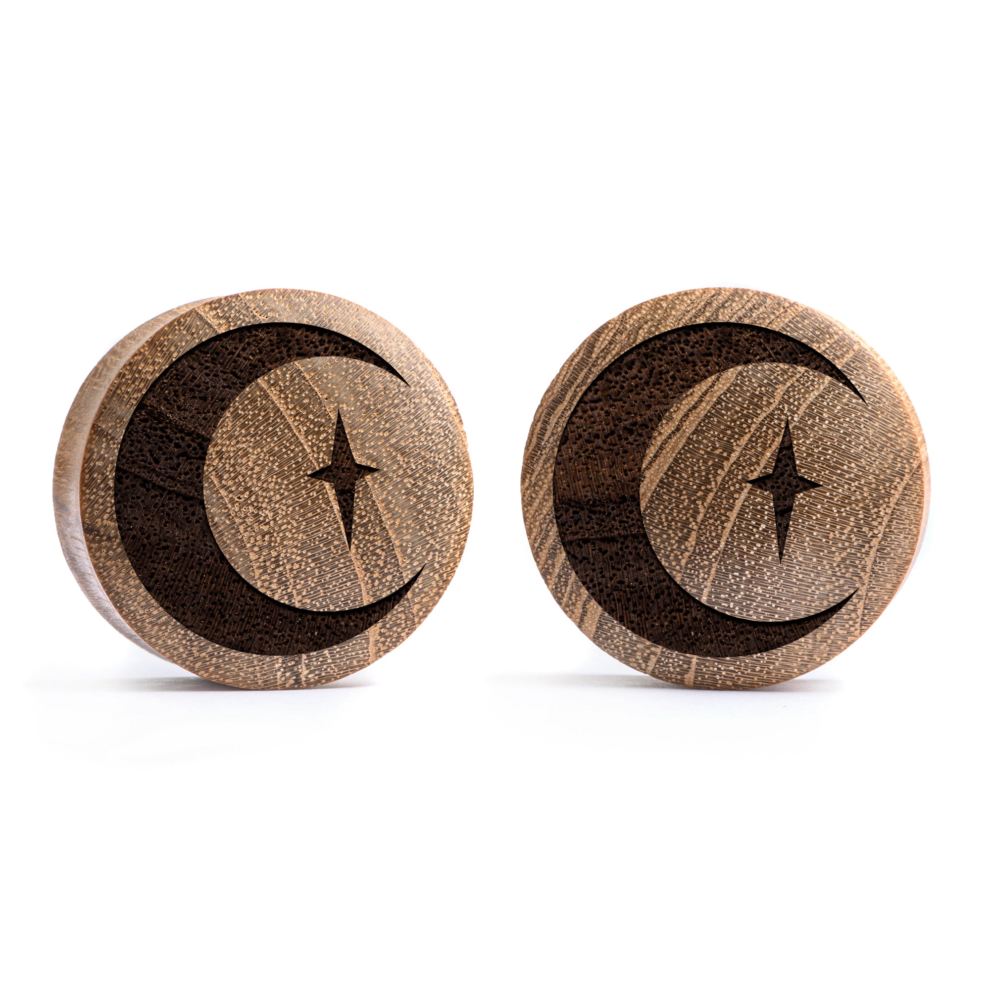 Unalome Plug / Gauge - Teardrop Teak Wood | Flat Faced Double Flare