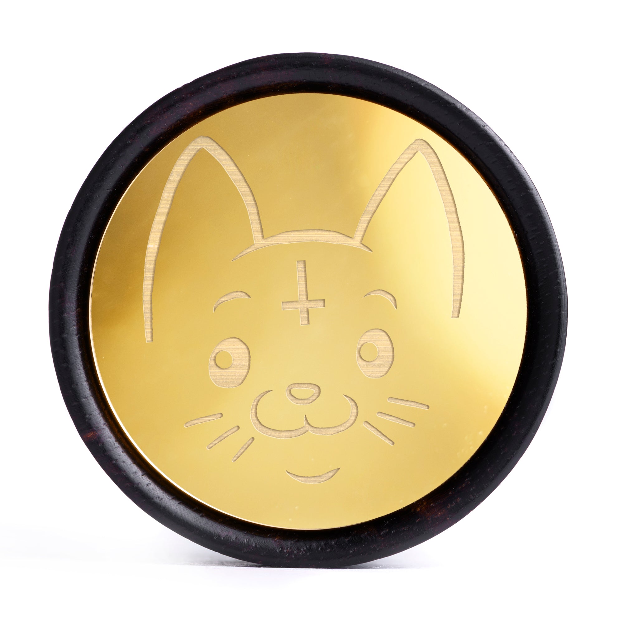 Crystal Moon Plug / Gauge - Gold Inlay Ebony Wood | Convex Double Flare
