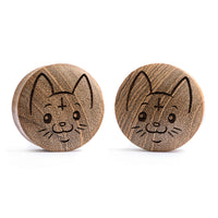 Cult Cat Plug / Gauge - Bois de teck | Double flare convexe