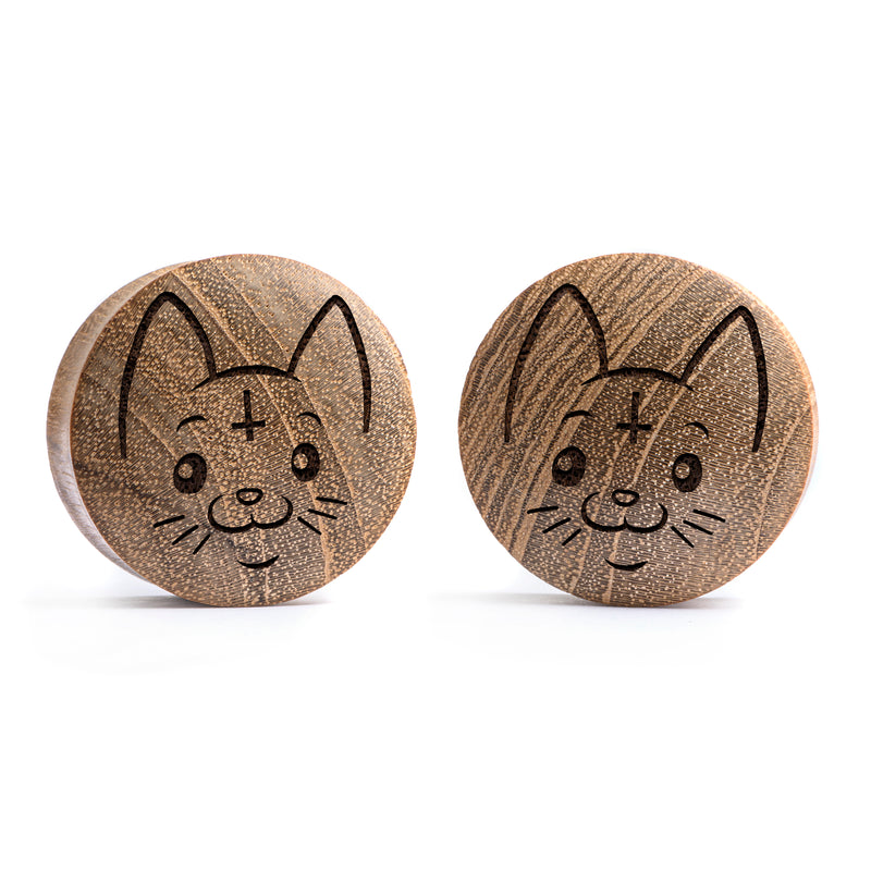 Cult Cat Plug / Gauge - Bois de teck | Double flare convexe