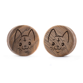 Starburst Mandala Ornamental Tattoo Plug / Gauge - Teak Wood | Convex Double Flare