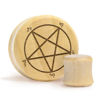 Pentagram Plug / Calibre - Bois crocodile | Double évasement à face plate