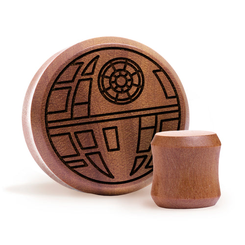 Death Star Plug - Saba Wood | Flat Faced Double Flare