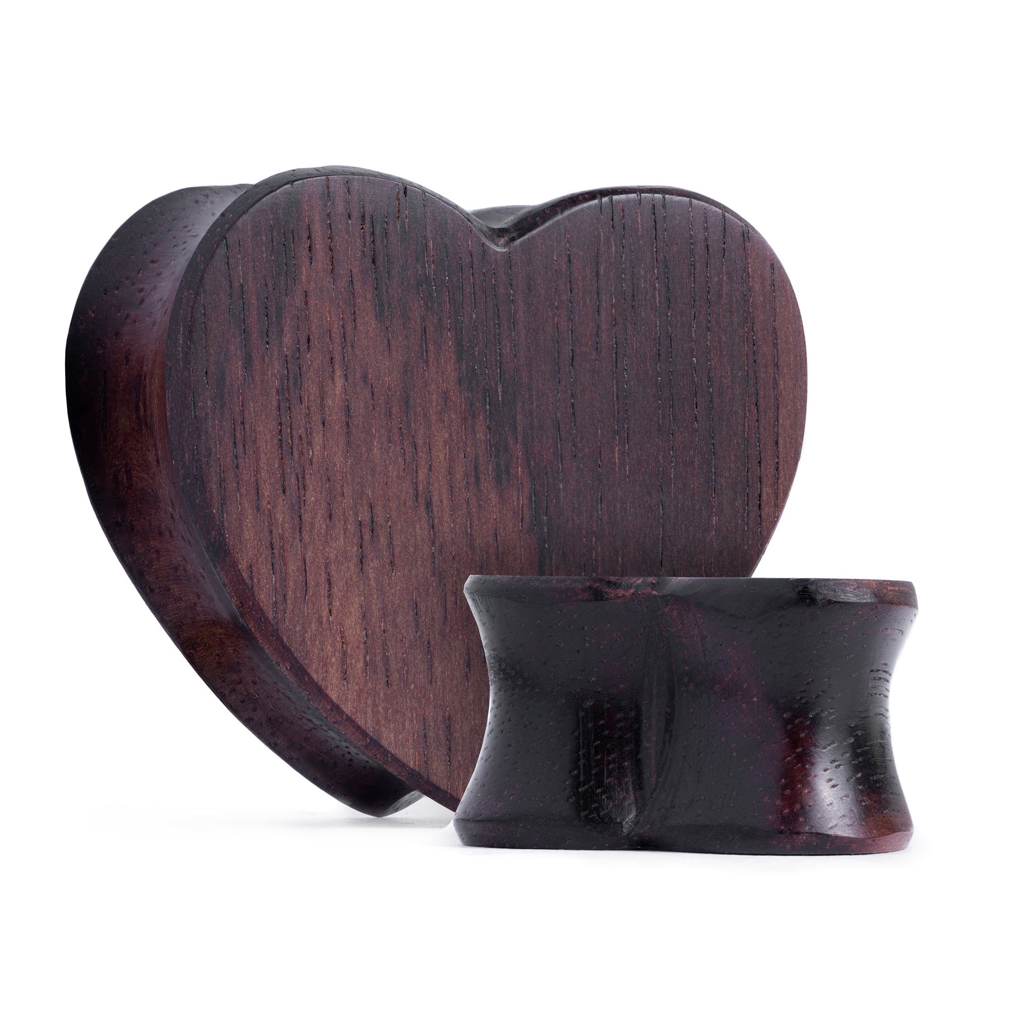 Ebony Wood Heart Shaped Wood Ear Plug / Gauge