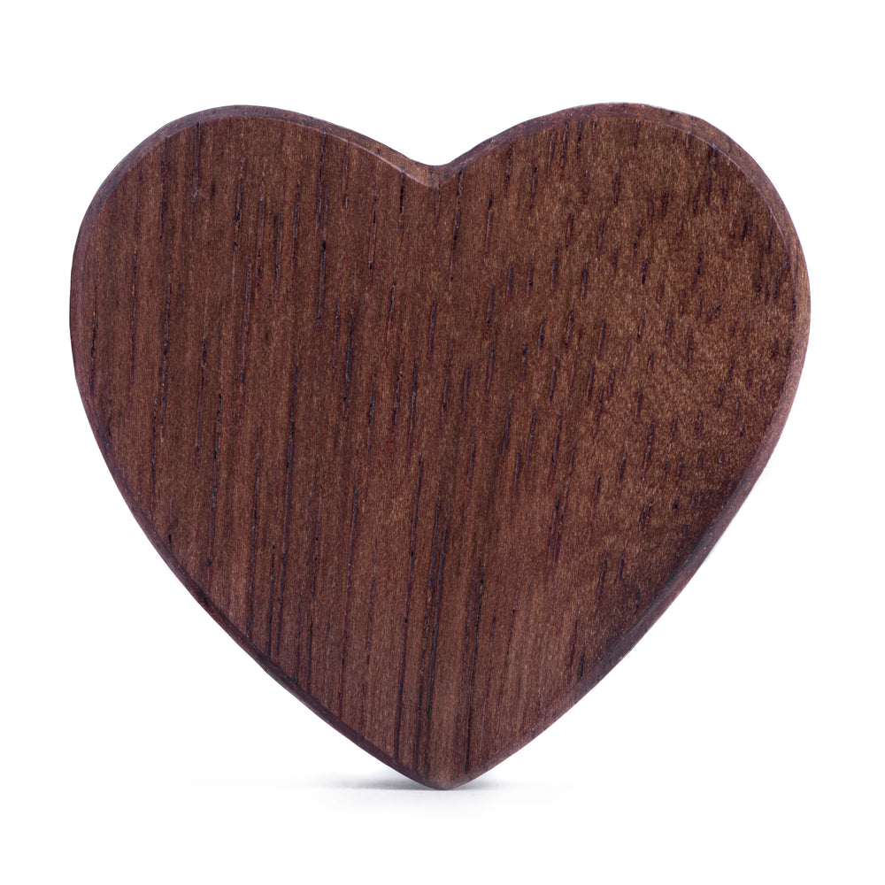Ebony Wood Heart Shaped Wood Ear Plug / Gauge - Double Flare Wooden Ear Plugs / Gauges in 8mm (0g), 20mm (13/16th), 30mm (1.18")