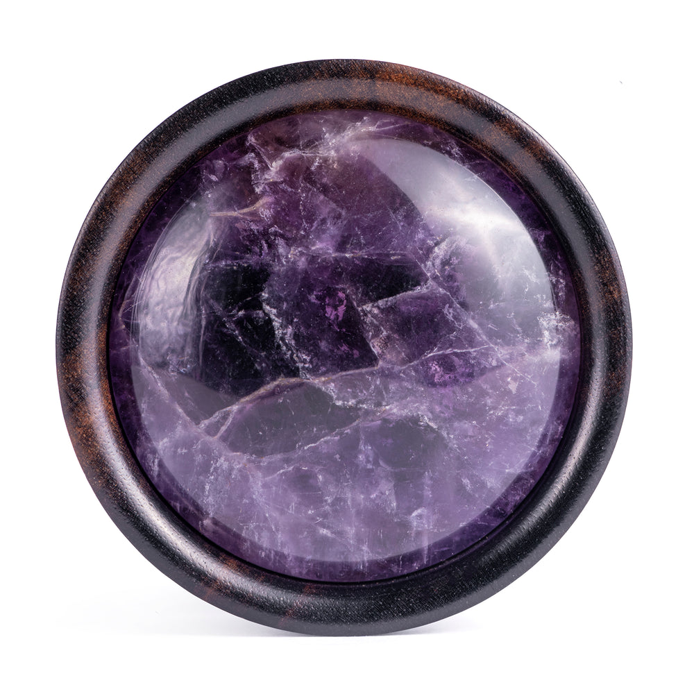 Amethyst-Stein-Intarsie Ebenholz Ohr Plug / Gauge