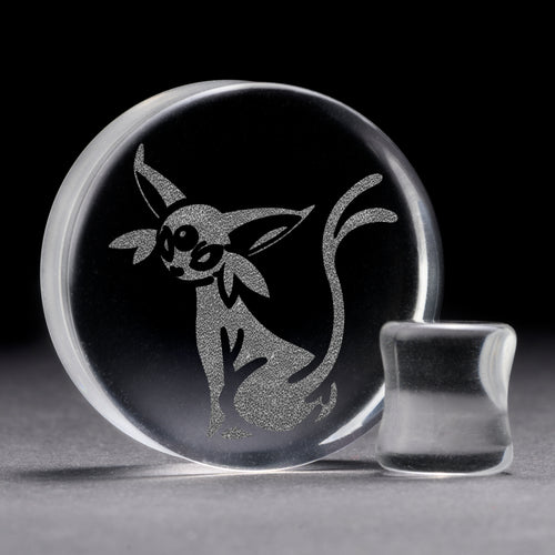 Espeon Plug / Gauge - Clear Glass | Flat Faced Double Flare
