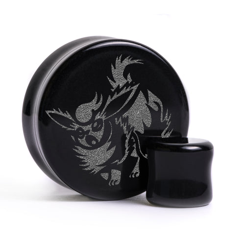 Flareon Plug / Gauge - Black Glass | Flat Faced Double Flare