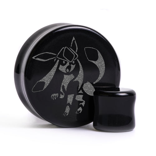 Glaceon Plug / Gauge - Black Glass | Flat Faced Double Flare