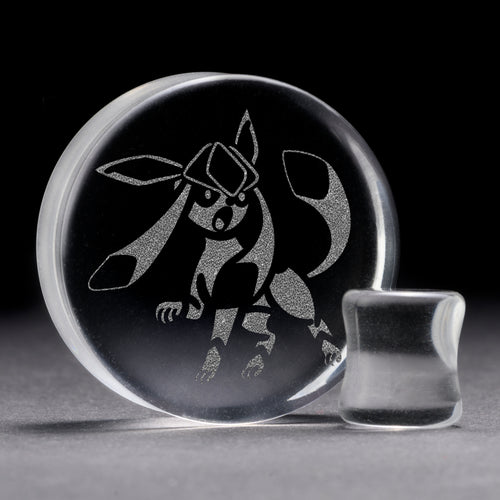 Glaceon Plug / Gauge - Clear Glass | Flat Faced Double Flare