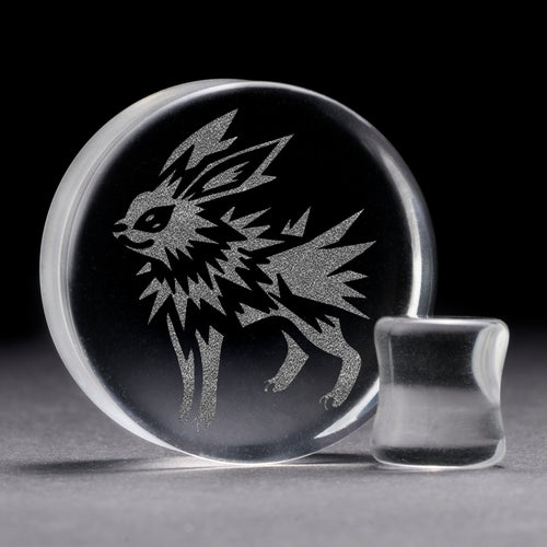 Jolteon Plug / Gauge - Clear Glass | Flat Faced Double Flare