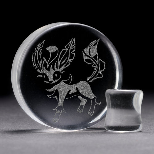 Leafeon Plug / Gauge - Clear Glass | Flat Faced Double Flare