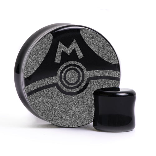 Masterball Plug / Gauge - Black Glass | Flat Faced Double Flare