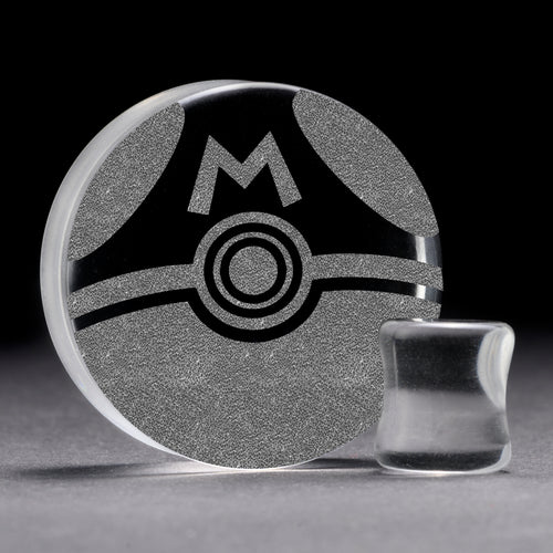 Masterball Plug / Gauge - Clear Glass | Flat Faced Double Flare