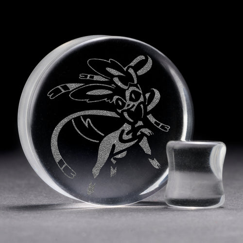 Sylveon Plug / Gauge - Clear Glass | Flat Faced Double Flare