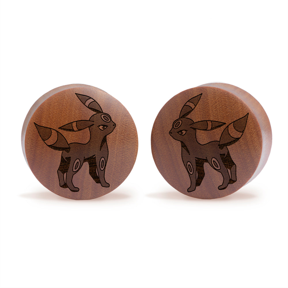 Umbreon Plug / Gauge - Saba Wood | Convex Double Flare - Lasered To Order In House At Custom Plugs HQ