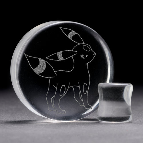 Umbreon Plug / Gauge - Clear Glass | Flat Faced Double Flare