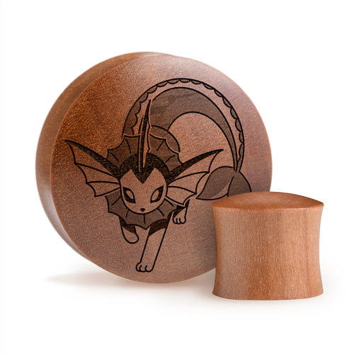 Vaporeon Plug / Gauge - Saba Wood | Convex Double Flare
