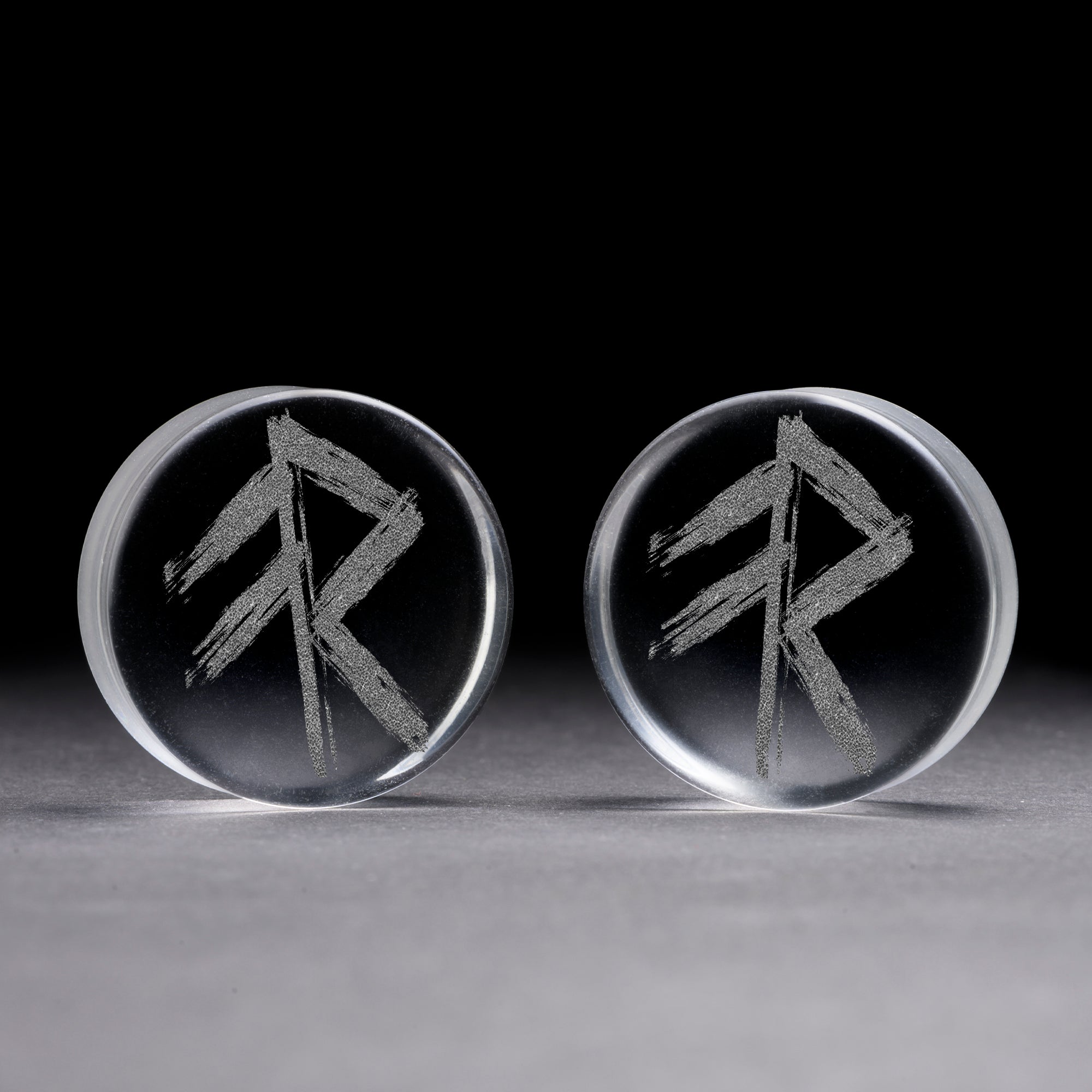 Energy Rune Viking Plug / Gauge - Clear Glass | Doppelaufgeweitet mit ...