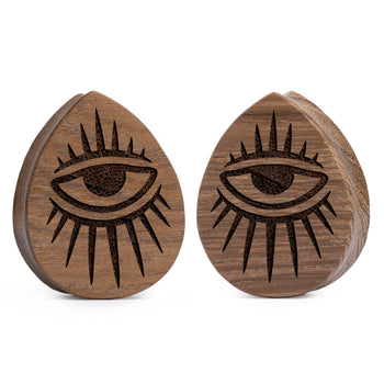 Linework Mandala Ornamental Tattoo Plug / Gauge - Crocodile Wood | Convex Double Flare
