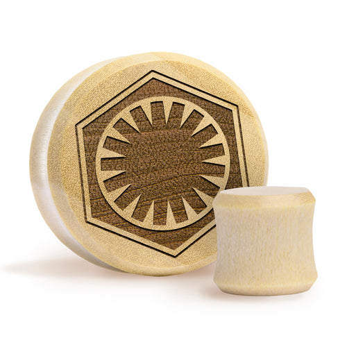 First Order Plug - Crocodile Wood | Flat Faced Double Flare