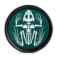 Plug / Gauge Squelette de grenouille - Bois d'ébène incrustation vert foncé et blanc | Convexe double évasé