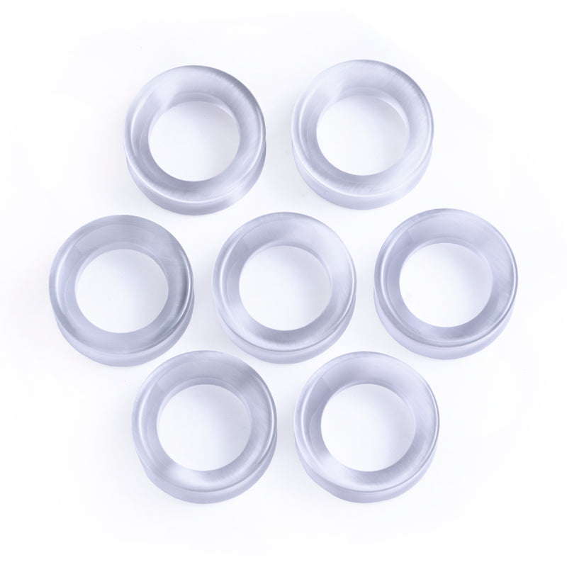 Grey Cats Eye Glass Ear Tunnel