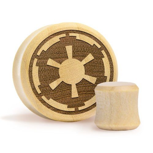 Galactic Empire Plug - Crocodile Wood | Flat Faced Double Flare