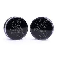 Plug / Gauge Gemini zodiaque - Verre noir | Face plate double évasé