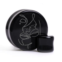 Plug / Gauge Gemini zodiaque - Verre noir | Face plate double évasé