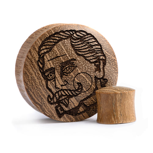 Gent Tattoo Plug / Gauge - Teakholz | Konvexe Doppelaufgeweitet